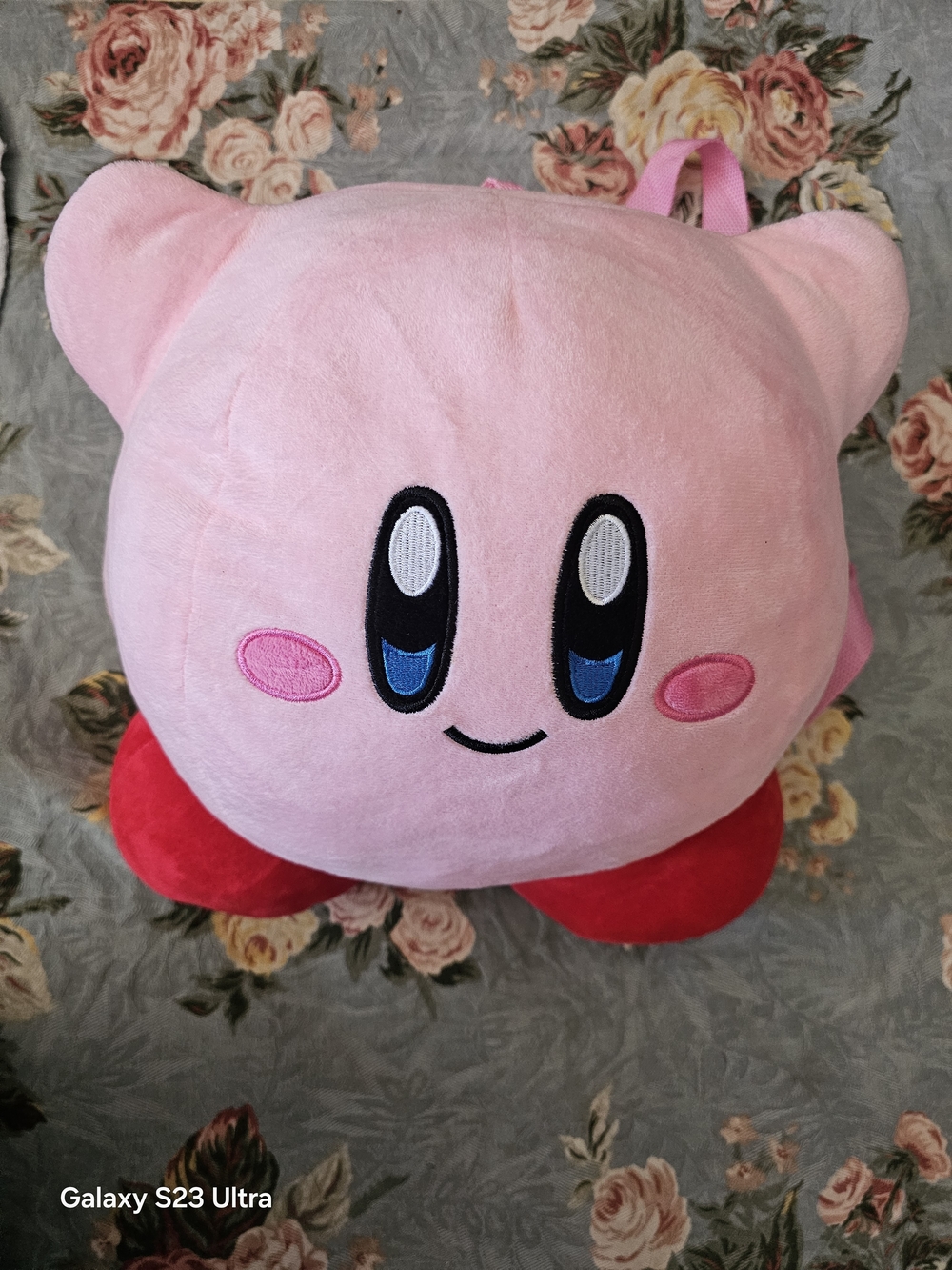 Nintendo Pink Kirby Plush Kids Backpack with Red Feet